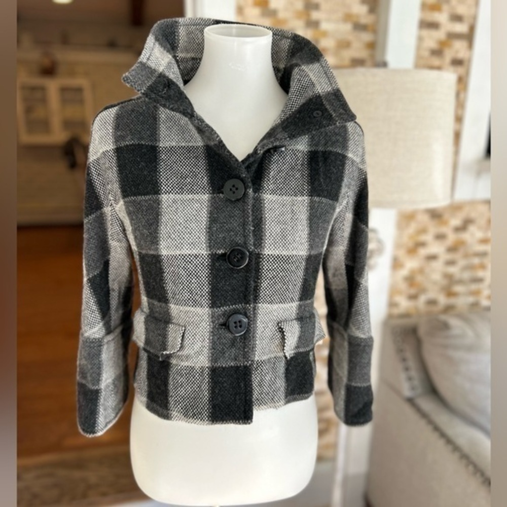 Carlisle wool plaid coat